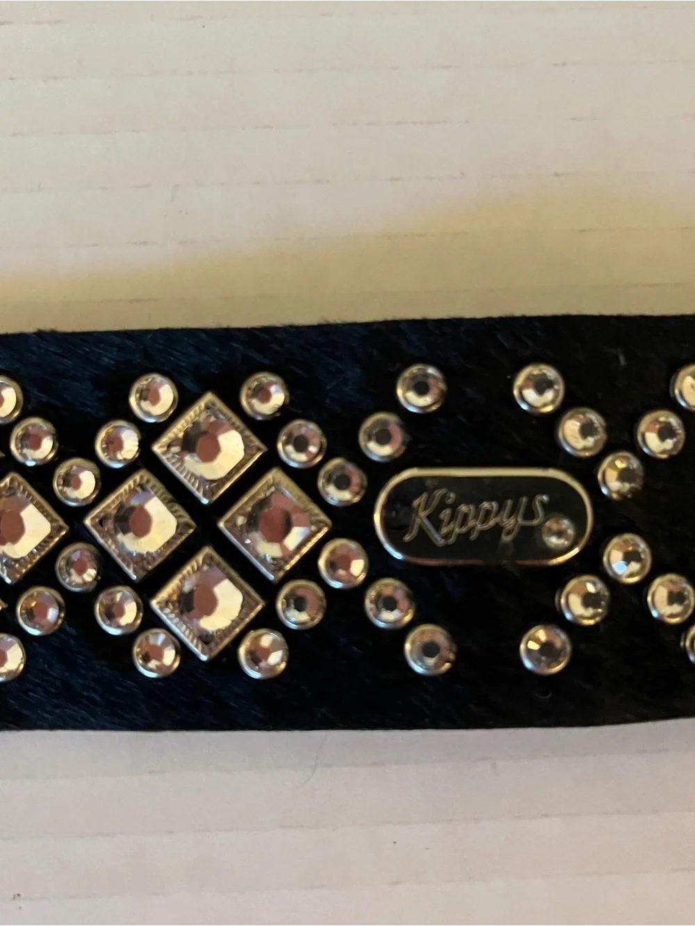 Rare Kippys Black Bracelet with Silver Crystal Accents
